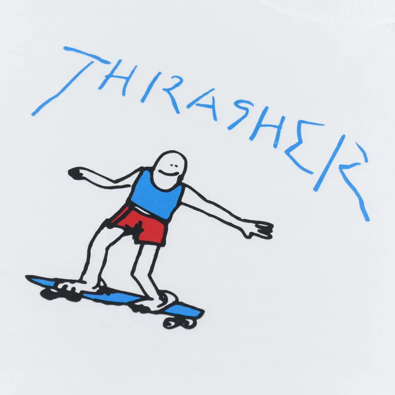 Thrasher Skateboard Magazine Gonz Logo T Shirt White-2
