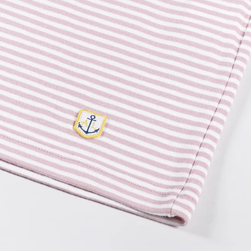Armor Lux Heritage Stripe T Shirt Antic Pink White-1