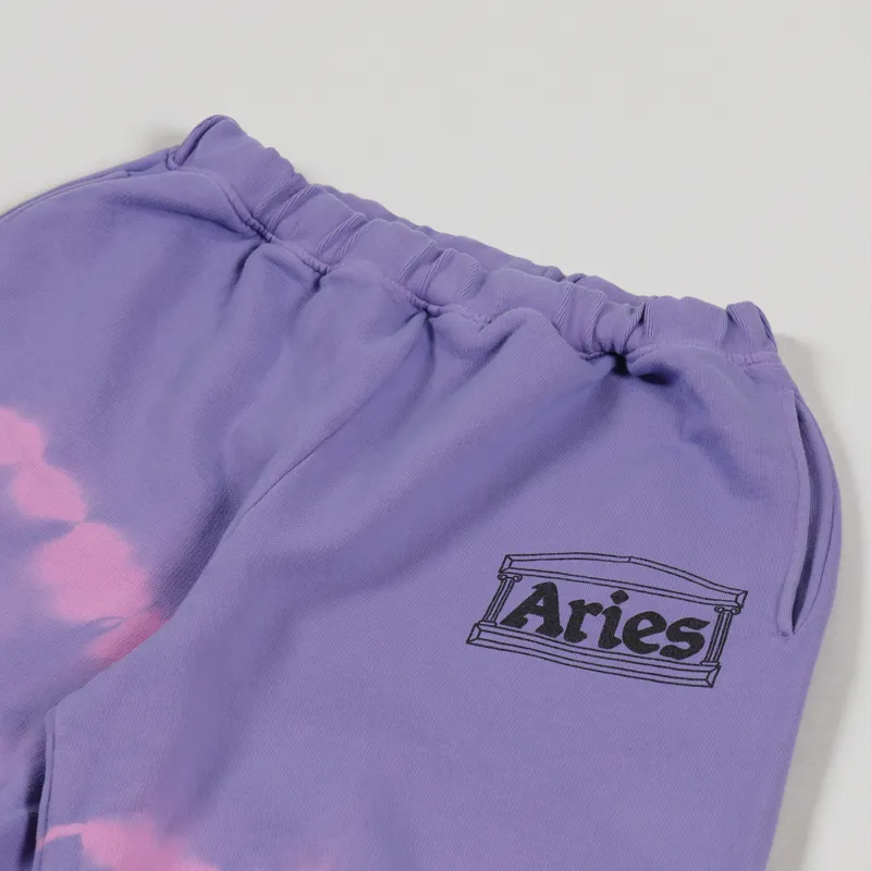 Aries Tie Dye Temple Sweatshort Lilac-2