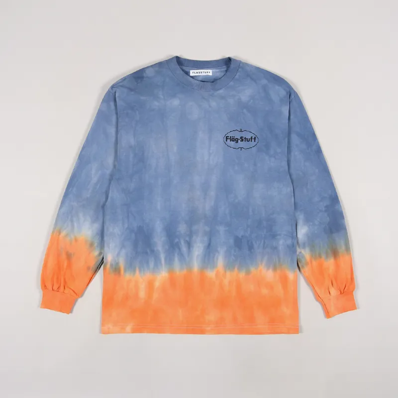 Flagstuff Tie Dye Long Sleeve T Shirt Blue Orange