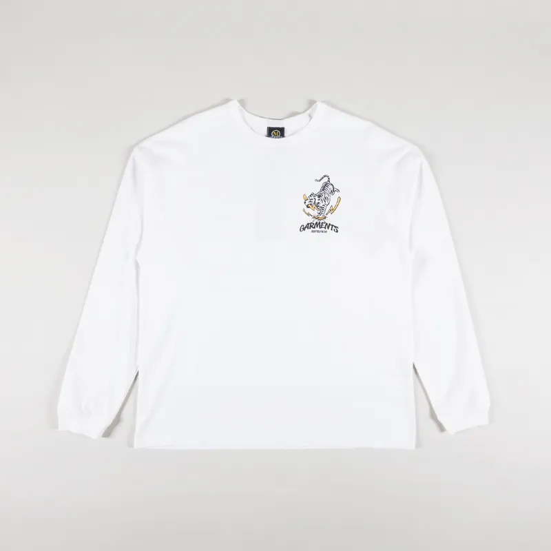 FrizmWORKS Tiger Pugmark Long Sleeve T Shirt White-1