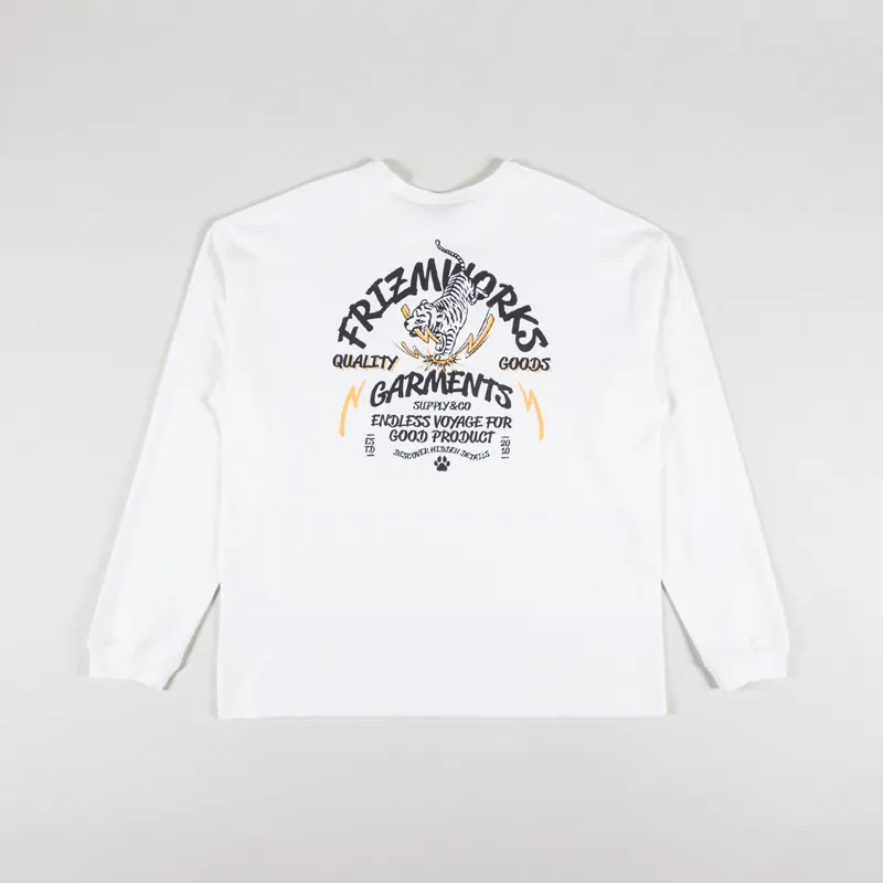 FrizmWORKS Tiger Pugmark Long Sleeve T Shirt White