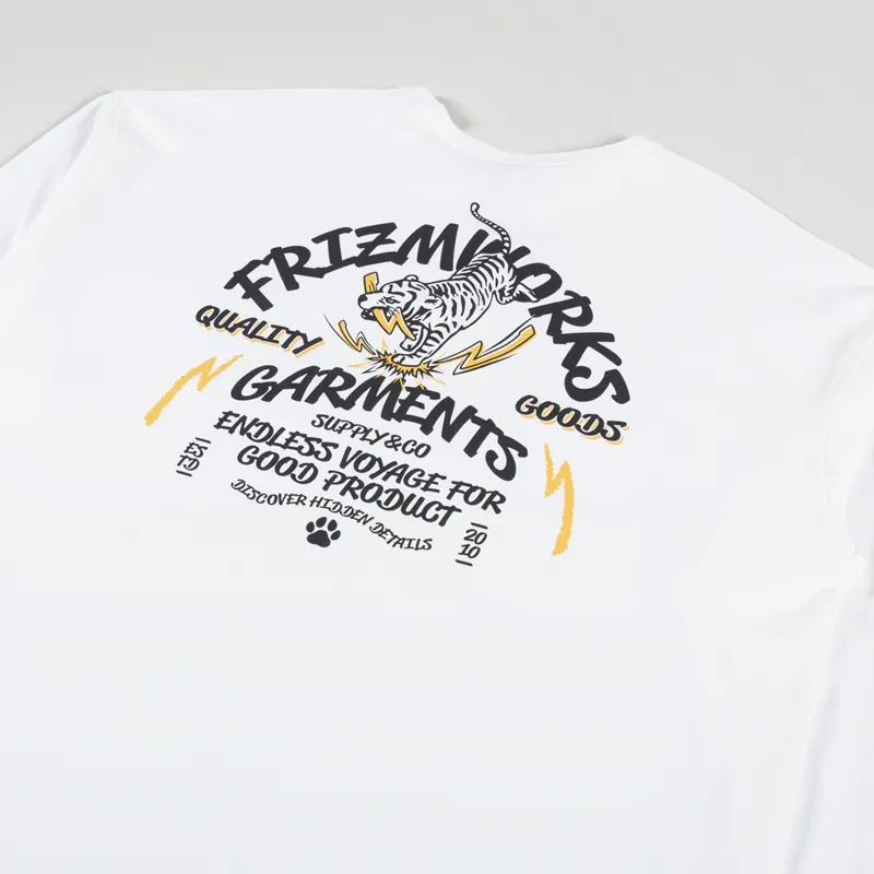 FrizmWORKS Tiger Pugmark Long Sleeve T Shirt White-2