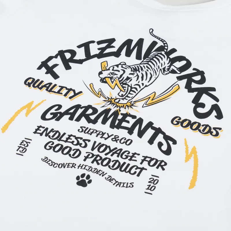 FrizmWORKS Tiger Pugmark Long Sleeve T Shirt White-4