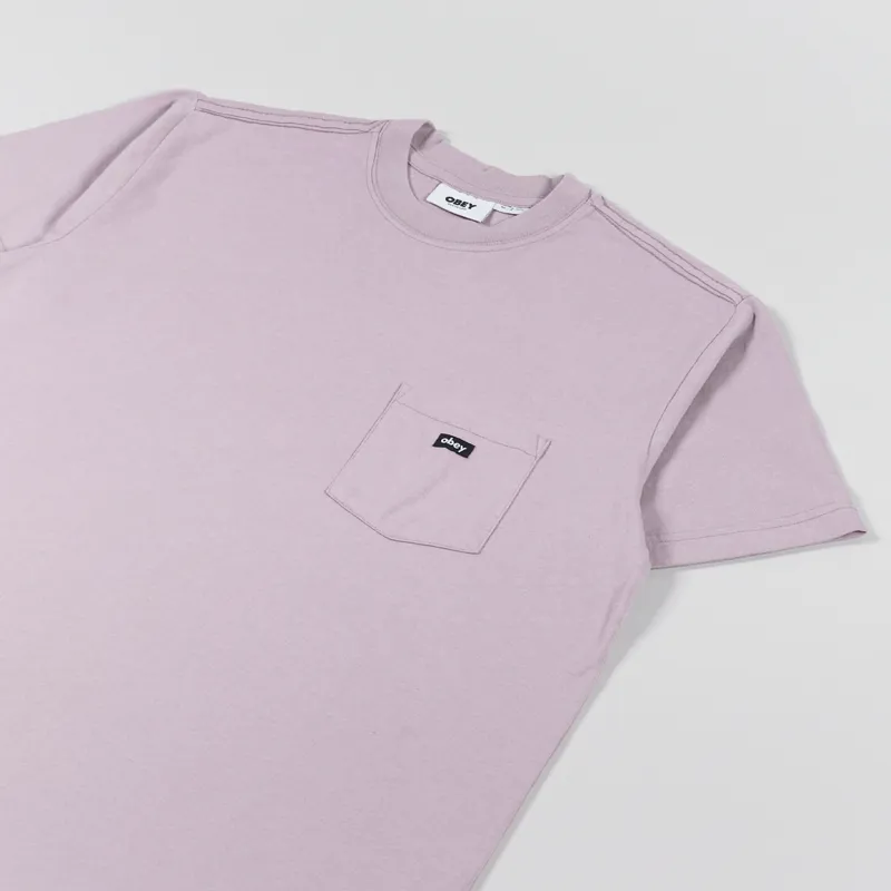 Obey Timeless Recycled Pocket T Shirt Lilac Chalk-2