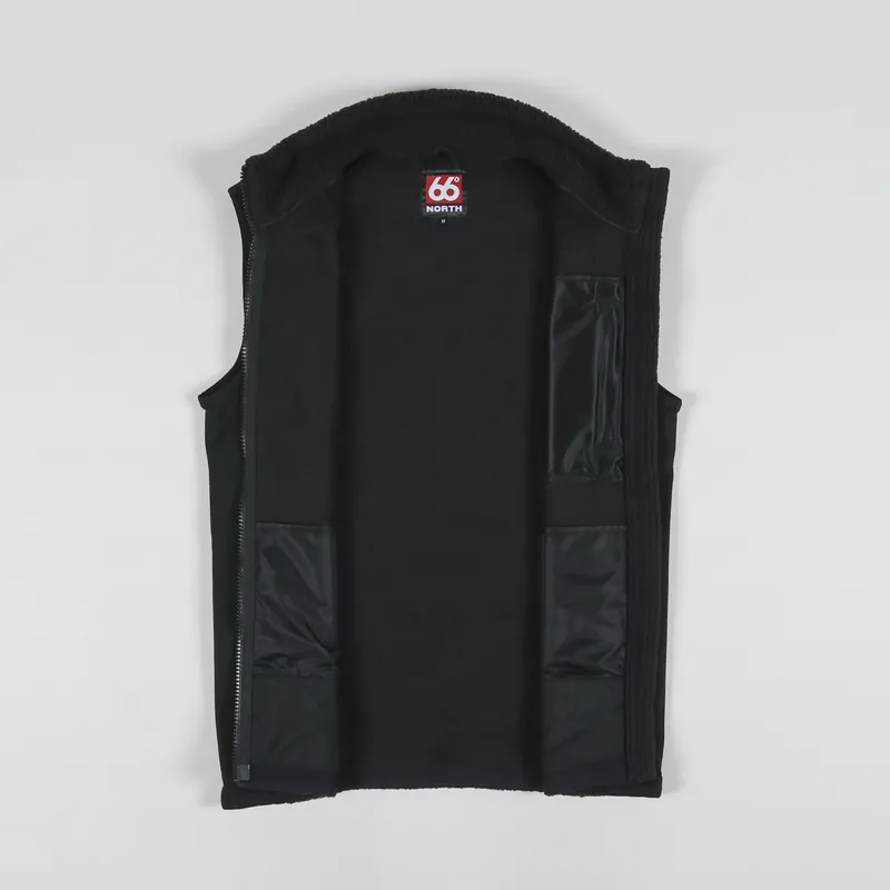 66 North Tindur Shearling Vest Black Recycled-1