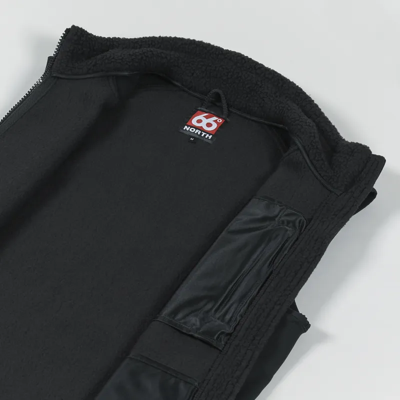 66 North Tindur Shearling Vest Black Recycled-4