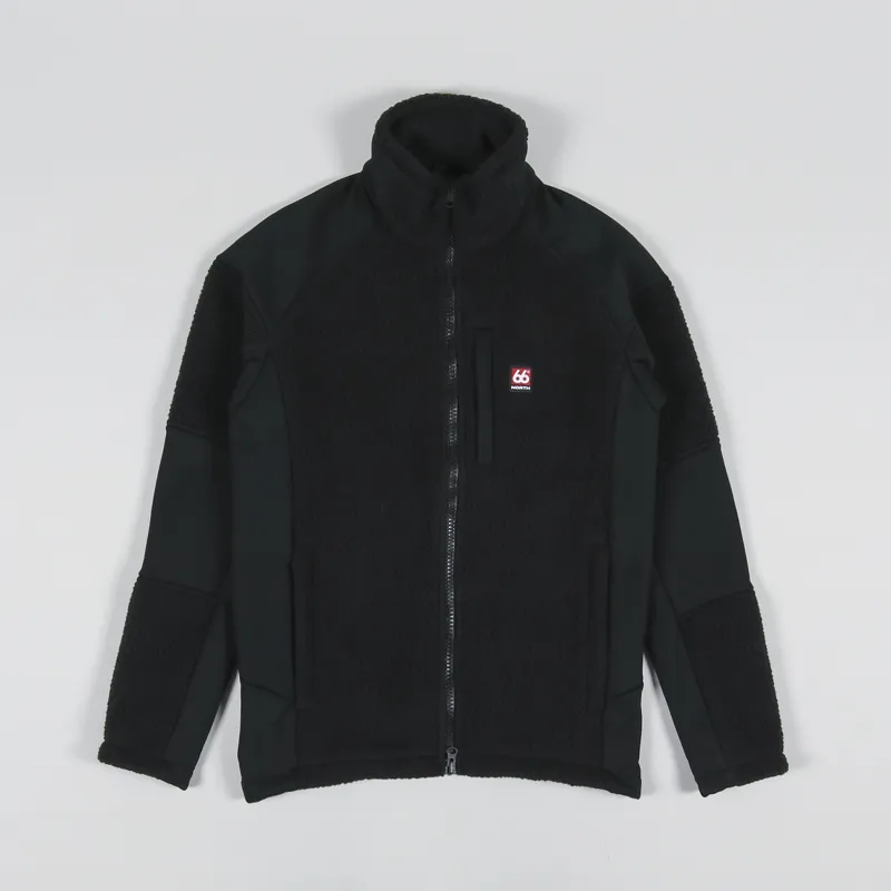 66 North Tindur Technical Shearling Jacket Black Recycled