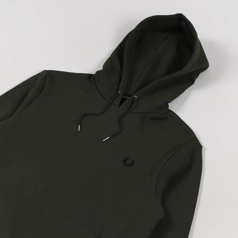 Fred Perry Tipped Hooded Sweatshirt Hunting Green-2