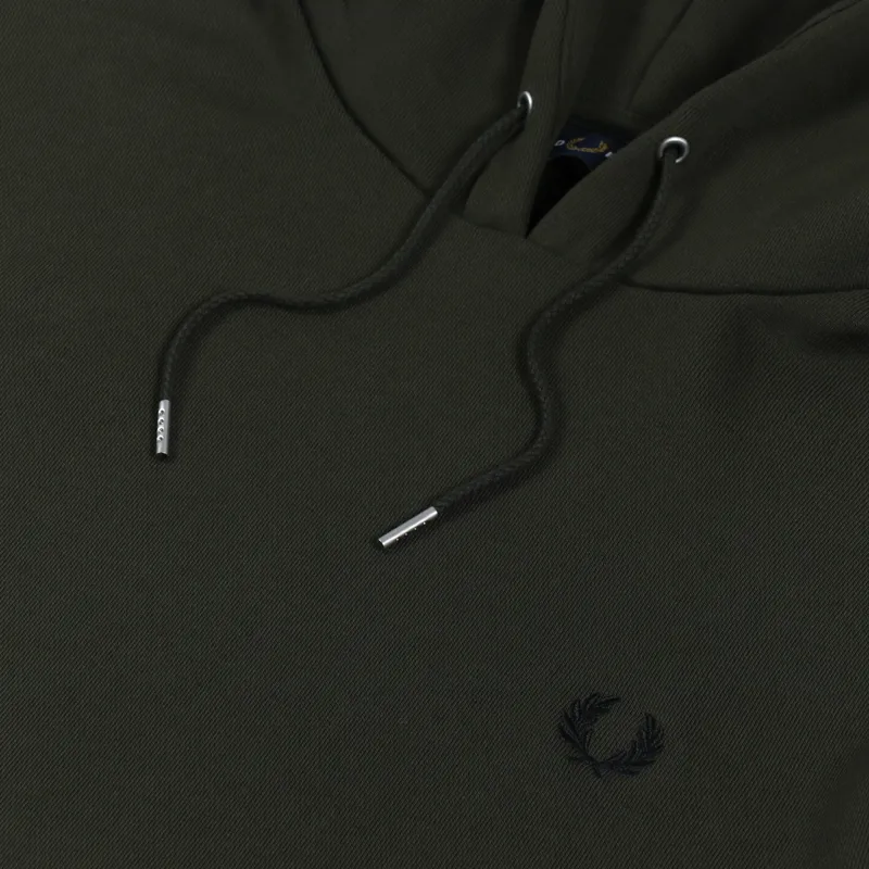 Fred Perry Tipped Hooded Sweatshirt Hunting Green-5