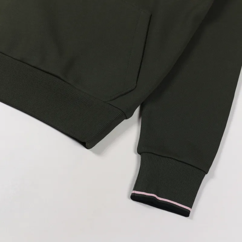 Fred Perry Tipped Hooded Sweatshirt Hunting Green-4