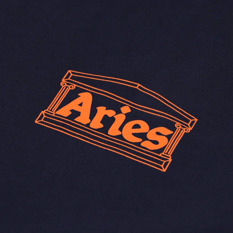 Aries Temple T Shirt Navy-1
