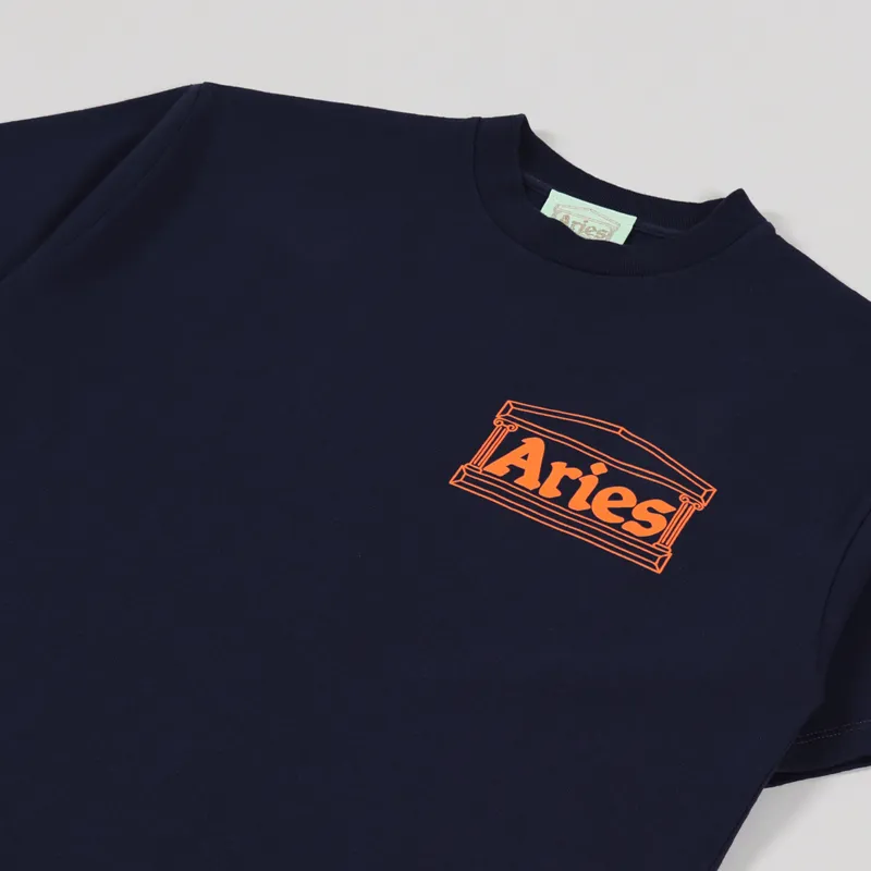 Aries Temple T Shirt Navy-2