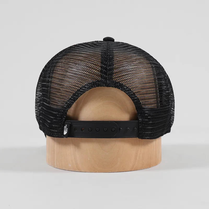 The North Face Logo Trucker Cap Black White-3
