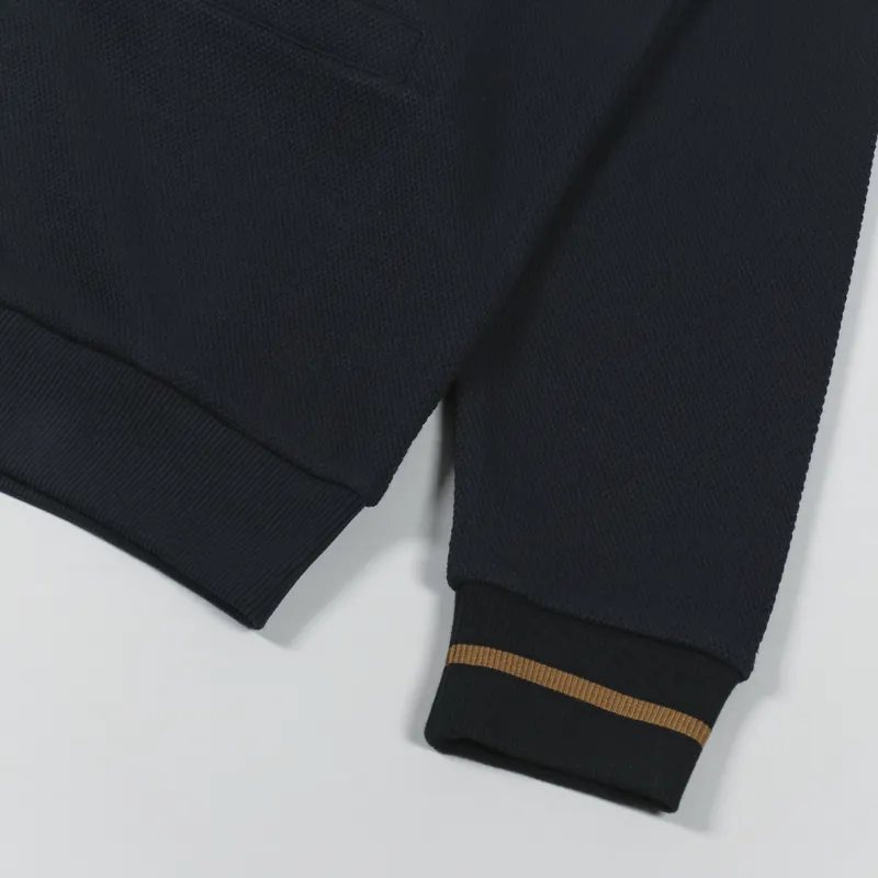 Fred Perry Taped Pique Texture Cardigan Navy-5