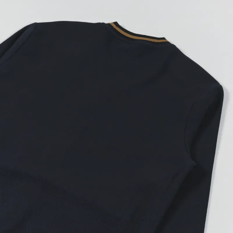 Fred Perry Taped Pique Texture Cardigan Navy-3