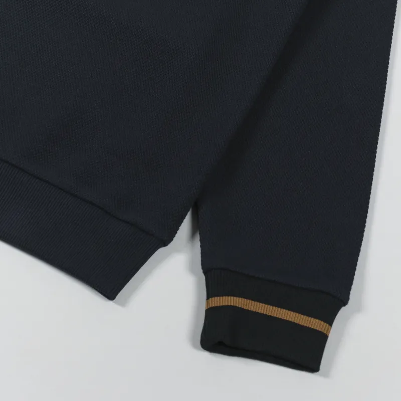 Fred Perry Taped Pique Texture Cardigan Navy-7