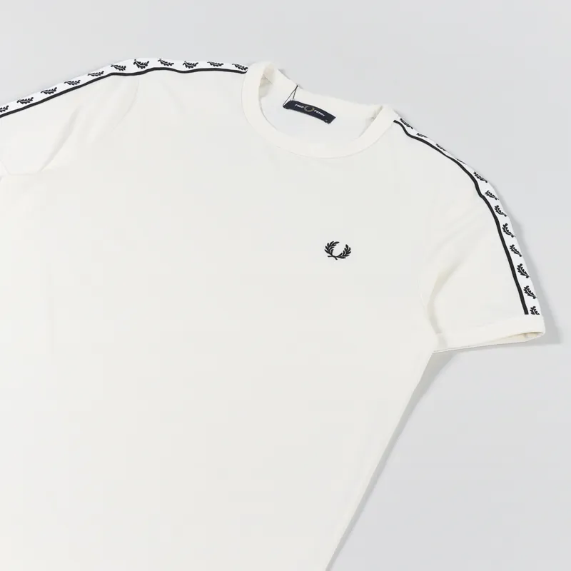 Fred Perry Taped Ringer T Shirt Ecru-2