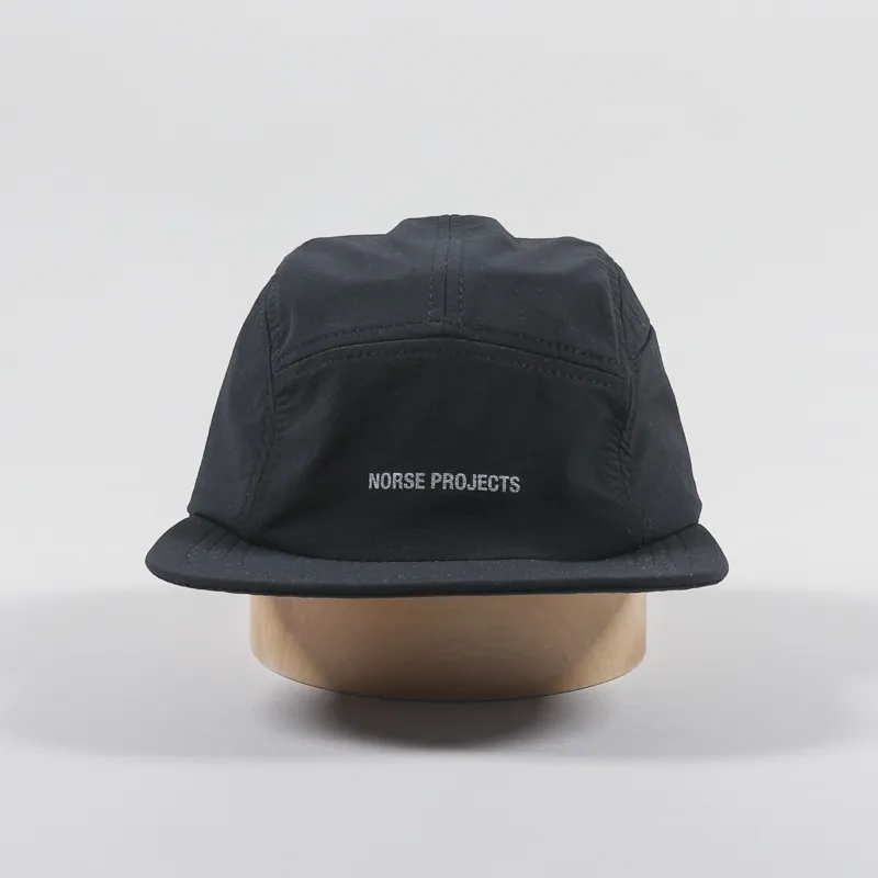 Norse Projects Travel 5 Panel Cap Black-2