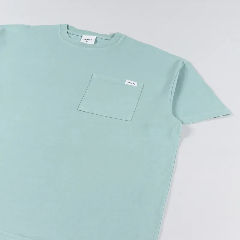 Parlez Trelow Oversized Pigment Pocket T Shirt Aqua Washed-1