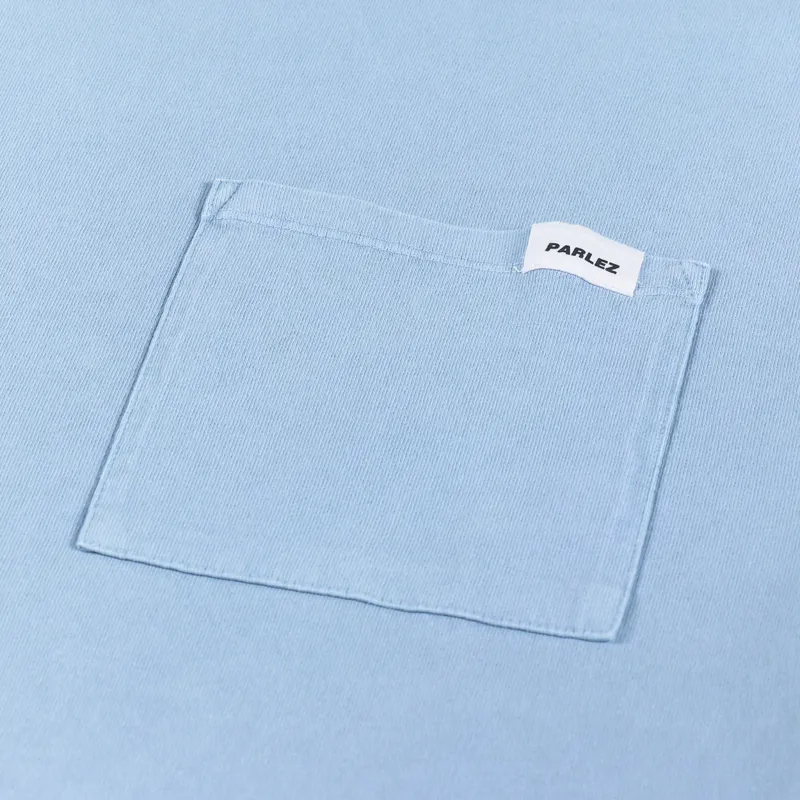 Parlez Trelow Oversized Pigment Pocket T Shirt Sky Blue Washed-2