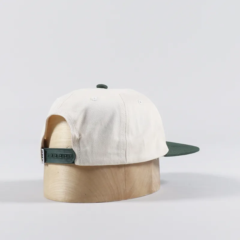 Obey Trip 6 Panel Snapback Cap Unbleached-1