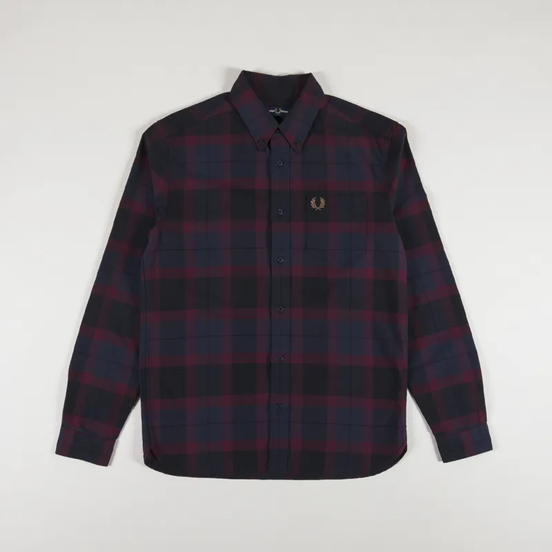Fred Perry Tartan Shirt Oxblood