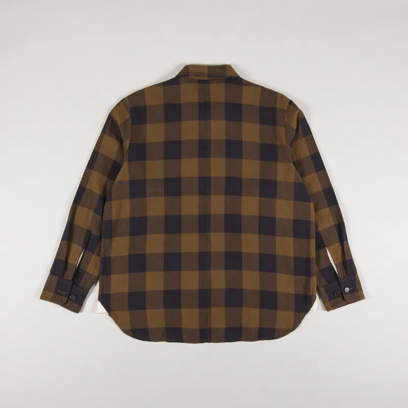 Universal Works Winter Gingham Travail Overshirt Brown-1