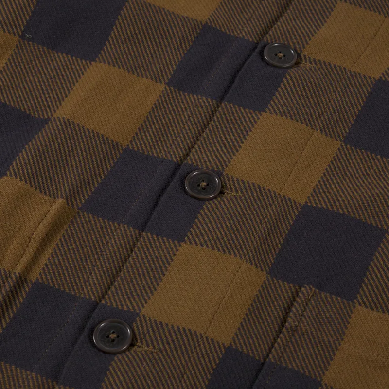 Universal Works Winter Gingham Travail Overshirt Brown-6