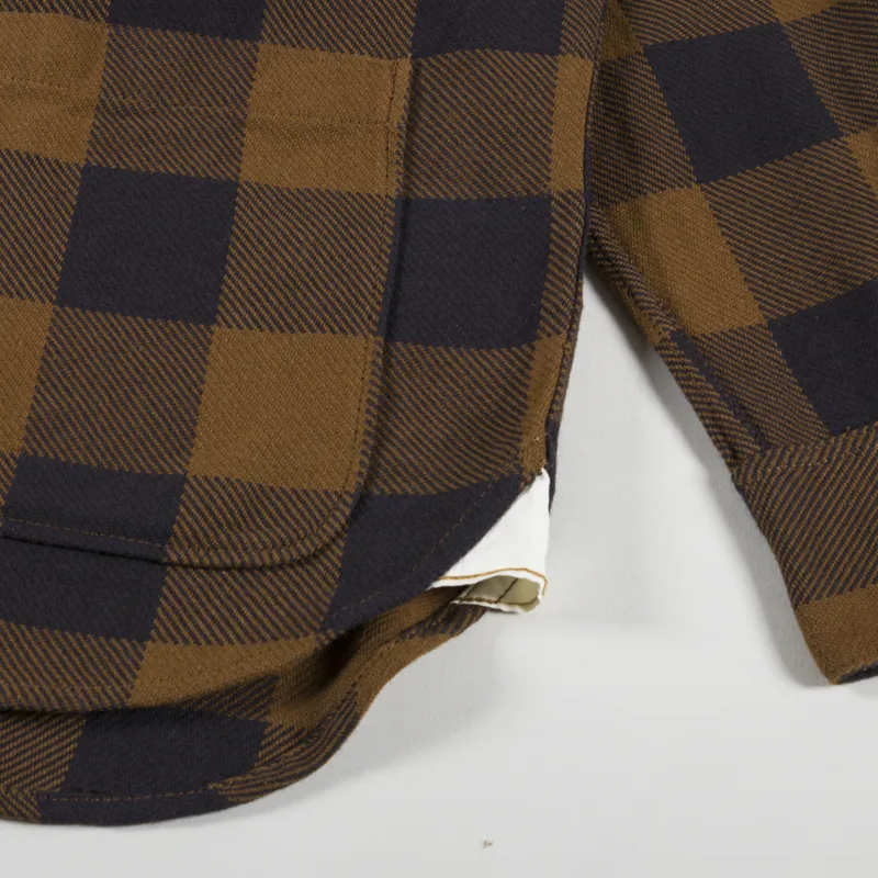 Universal Works Winter Gingham Travail Overshirt Brown-4