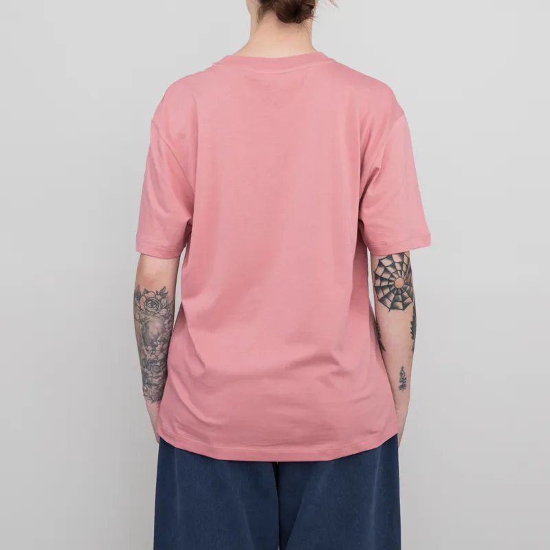 Carhartt WIP Womens Script Embroidery T Shirt Dusty Rose Moonbeam-2