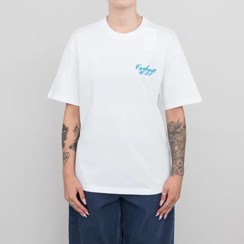Carhartt WIP Womens Exchange T Shirt White Blue-2