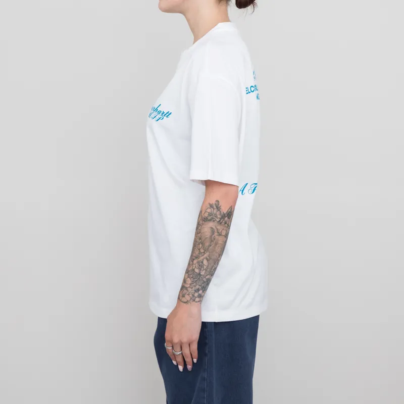 Carhartt WIP Womens Exchange T Shirt White Blue-3