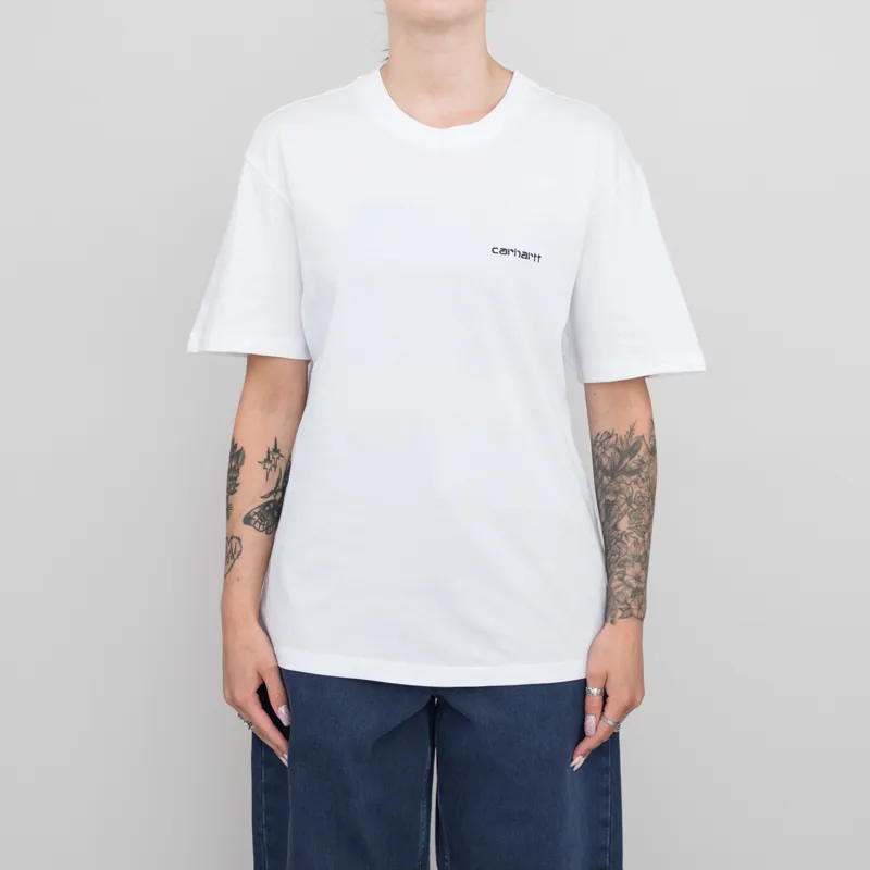 Carhartt WIP Womens Script Embroidery T Shirt White Black