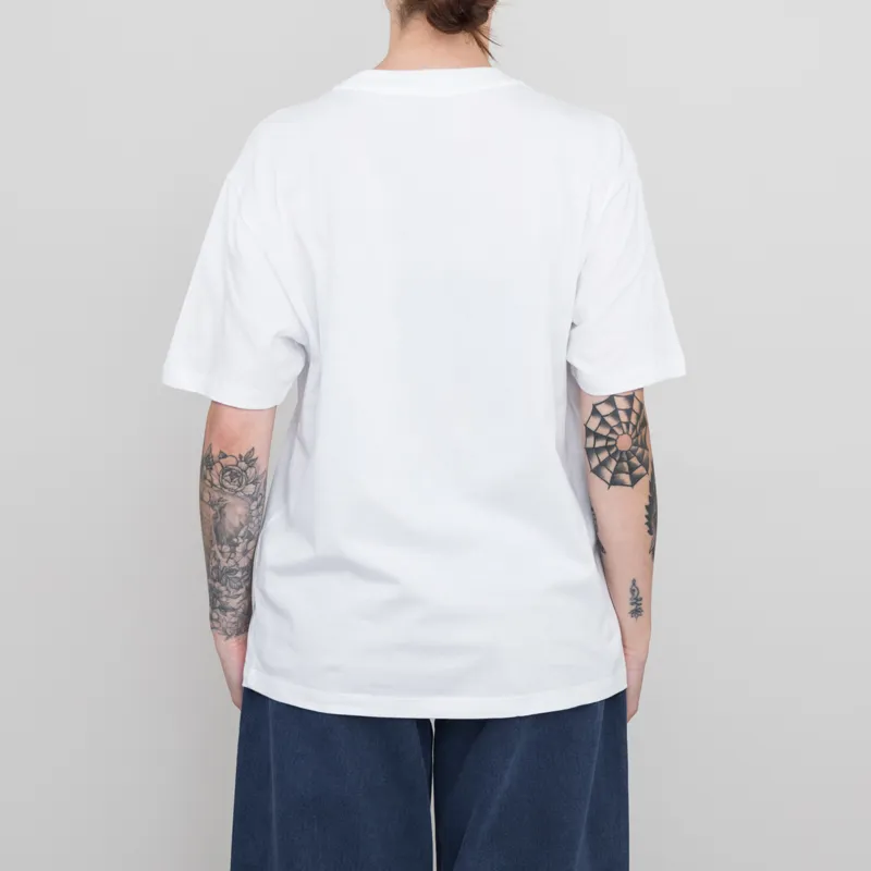 Carhartt WIP Womens Script Embroidery T Shirt White Black-2