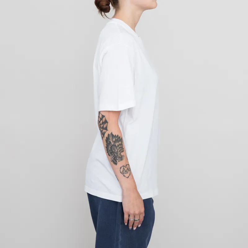 Carhartt WIP Womens Script Embroidery T Shirt White Black-3