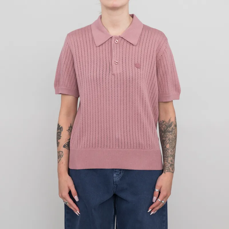 Carhartt WIP Womens Norlina Polo Dusty Fuchsia