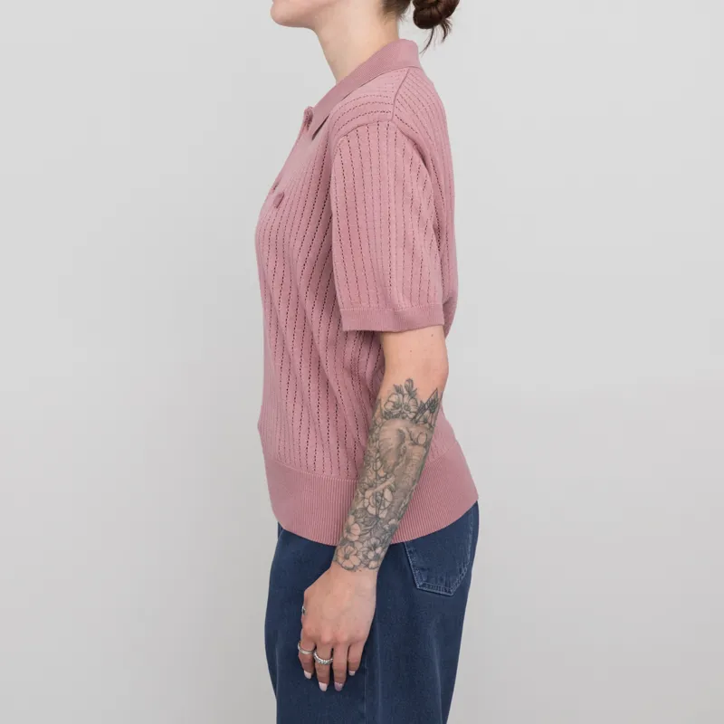 Carhartt WIP Womens Norlina Polo Dusty Fuchsia-1