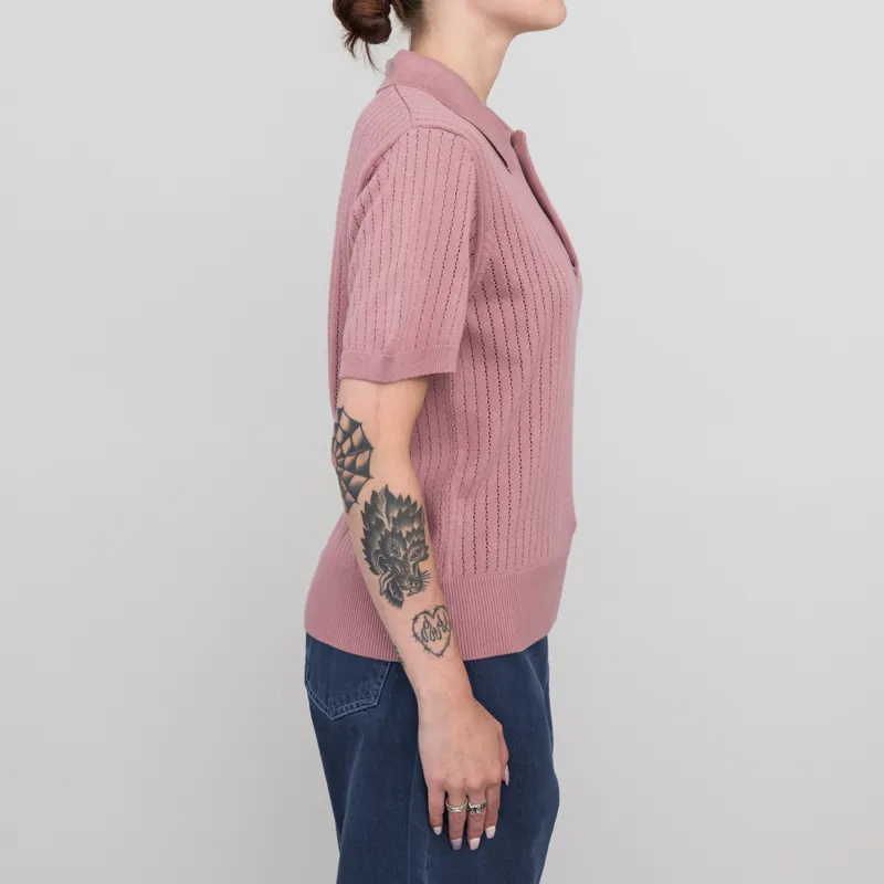 Carhartt WIP Womens Norlina Polo Dusty Fuchsia-3