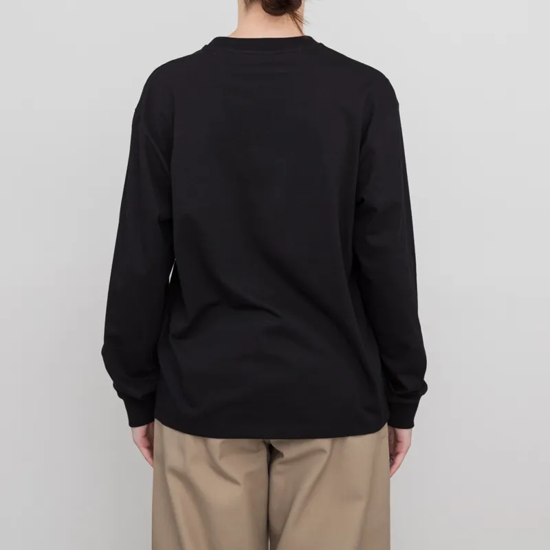 Carhartt WIP Womens Body Of Work Long Sleeve T Shirt Black White-2