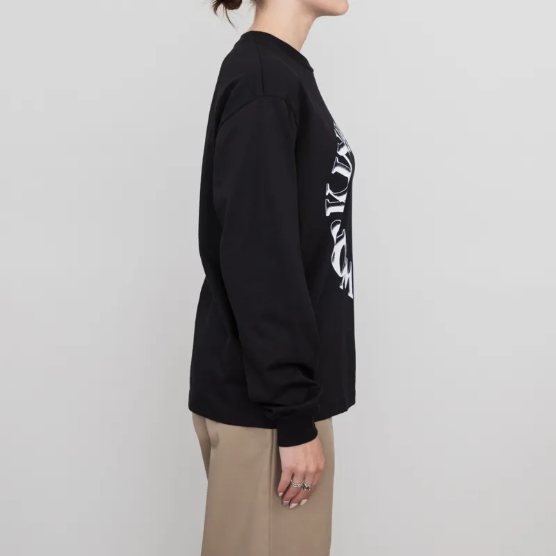 Carhartt WIP Womens Body Of Work Long Sleeve T Shirt Black White-1