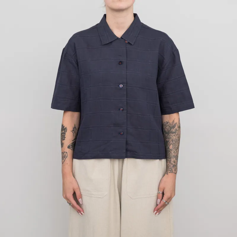 Sideline Womens Stella Shirt Navy Check
