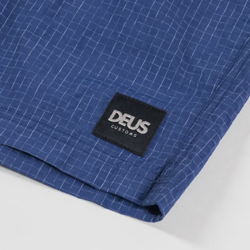 Deus Ex Machina Service Swim Shorts Mechanic Blue-6