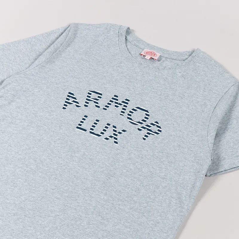 Armor Lux Heritage Serigraphie T Shirt Gris Chine-2