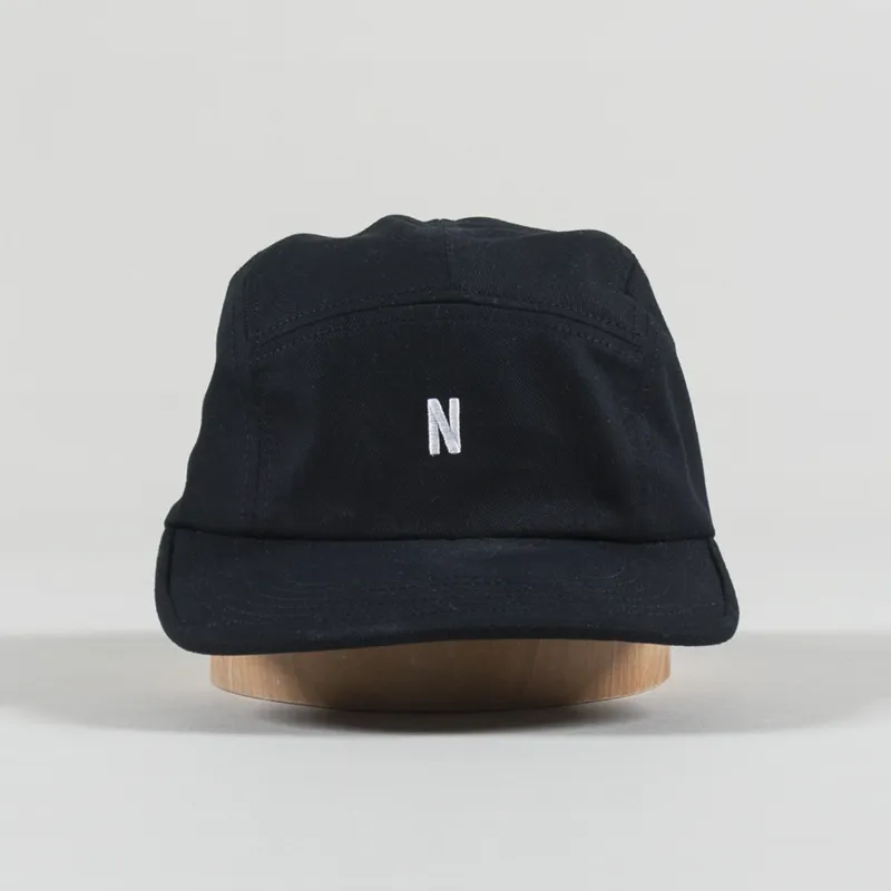 Norse Projects Twill 5 Panel Cap Black