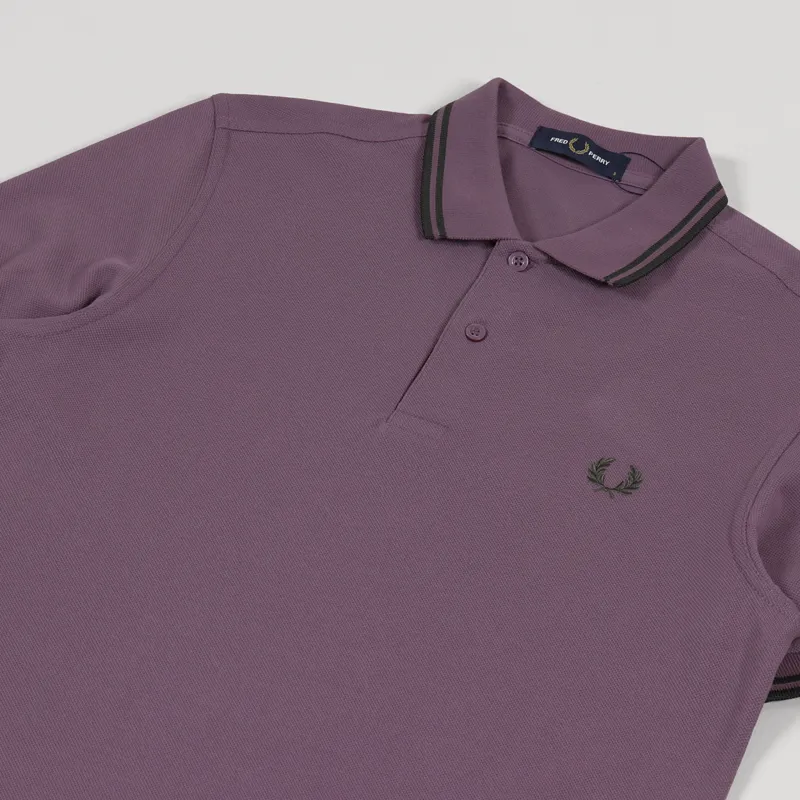 Fred Perry M3600 Twin Tipped Polo Shirt Black Plum-1