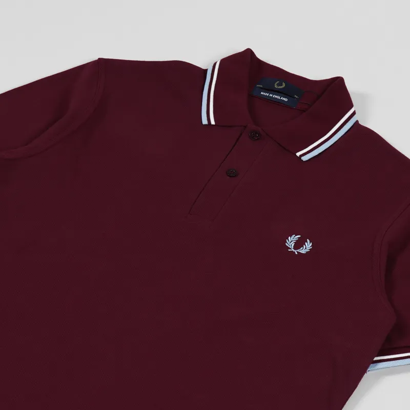 Fred Perry Reissues Made In England M12 Twin Tipped Shirt Maroon-1