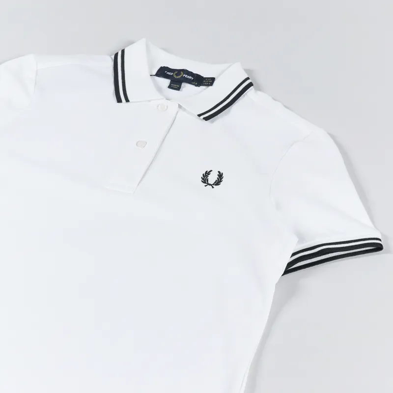 Fred Perry Womens G3600 Twin Tipped Polo Shirt White-5