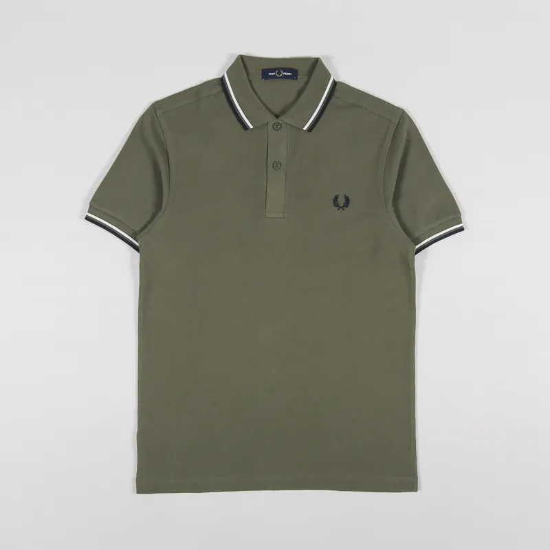 Fred Perry M3600 Twin Tipped Polo Shirt Military Green