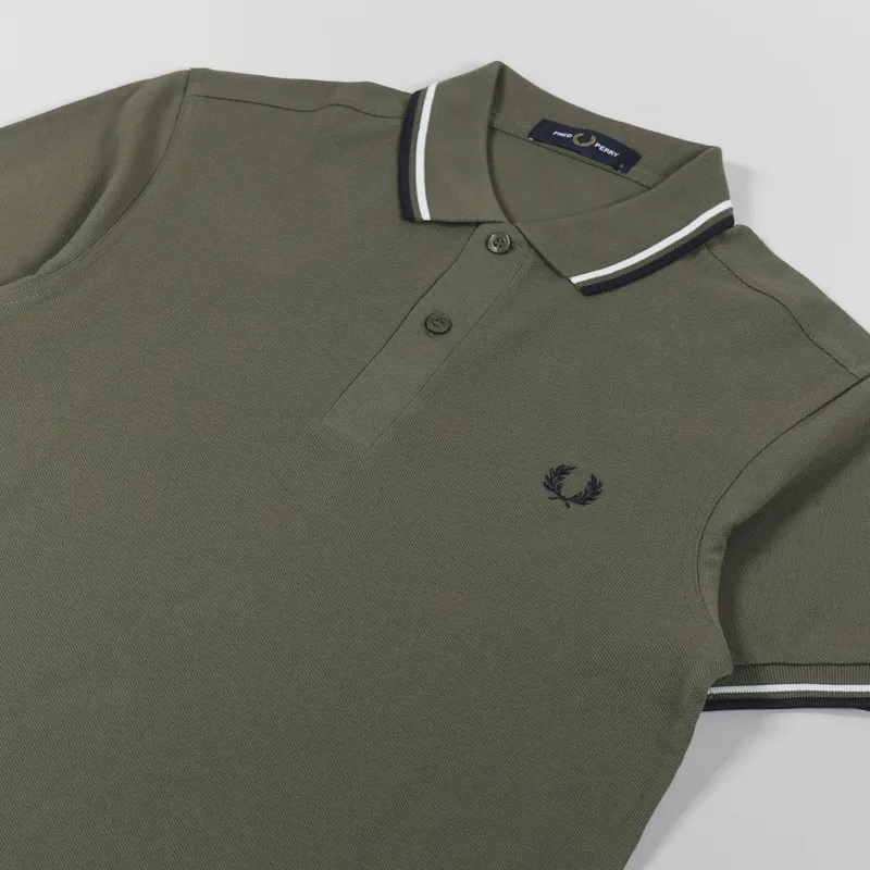 Fred Perry M3600 Twin Tipped Polo Shirt Military Green-2